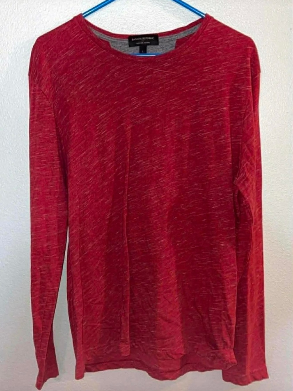 Banana Republic Red Heathered Long Sleeve Tee